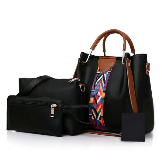 CAPRI 4 PIECE BLACK HANDBAG
